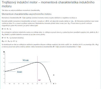 Charakteristika 3fázového asynchronního motoru