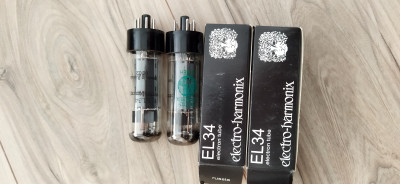 2* EL34 Elektro Harmonix z selektované čtveřice. V provozu 3h cena 620.-