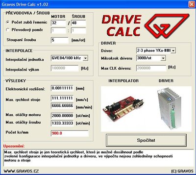 Drive calc zami 5.JPG (76.67 KiB) Zobrazeno 5955 x Nové nastavení osy X 32/48 (motor/matice) 3000 kroků/ot.