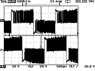 30V, 5A, 16 mikrokroků, 21000kroků/sec., slow decay - napětí na vinutí