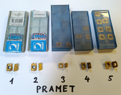 Pramet<br />1) APKX 1505PDSR-R GRADE 8230 : 4ks<br />2) APKX 1505PDSR-R GRADE 8026 : 5ks<br />3) SDEW 090308 SN : 24ks<br />4) ADEW 120308 SR : 5ks<br />5) SEEW 1204 AF TN : 9ks