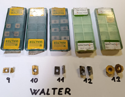 Walter<br />9) SPMT 09T308-D51 WAP 35 : 6ks<br />10) APMT 15T3PDR-D56 WQM35 : 1kus<br />11) P2701-3R WP40 : 10ks<br />12) ADGT 1606PER-D56 WSP 45 S : 4ks<br />13) ODMT 0504 ZZN-D57 WAP 35 ? : 5ks