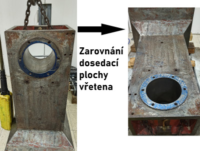 Hartford VMC 850 - Dosedací plocha vřetena (osa Z)