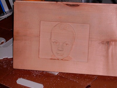 Zkouška gravírování z fotky