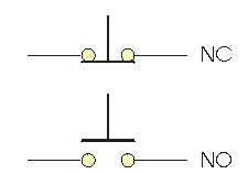 NC -> Normally Closed (sepnuto)<br />NO -> Normally Open (rozepnuto)