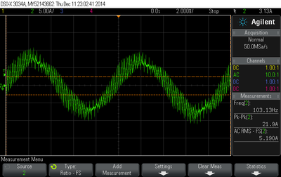poud do jedné fáze motoru 100Hz