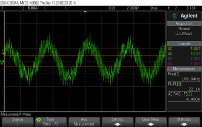 poud do jedné fáze motoru 200Hz