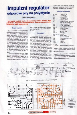 Regulátor žhavení odporové pily na PPS