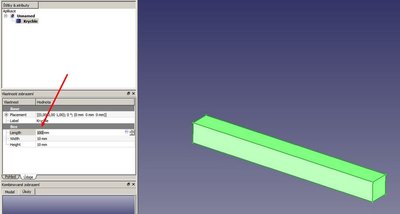 Vymodelujeme si nosník 10x10x100.