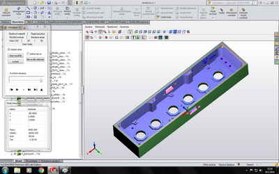 Náhled v solidcamu - simulace