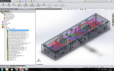 Náhled v solidcamu i s dráhami nastroje
